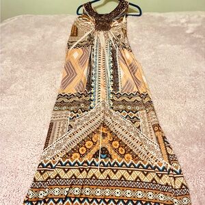 ✨ Boho Maxi Dress | Multicolor Geometric & Tribal Print ✨